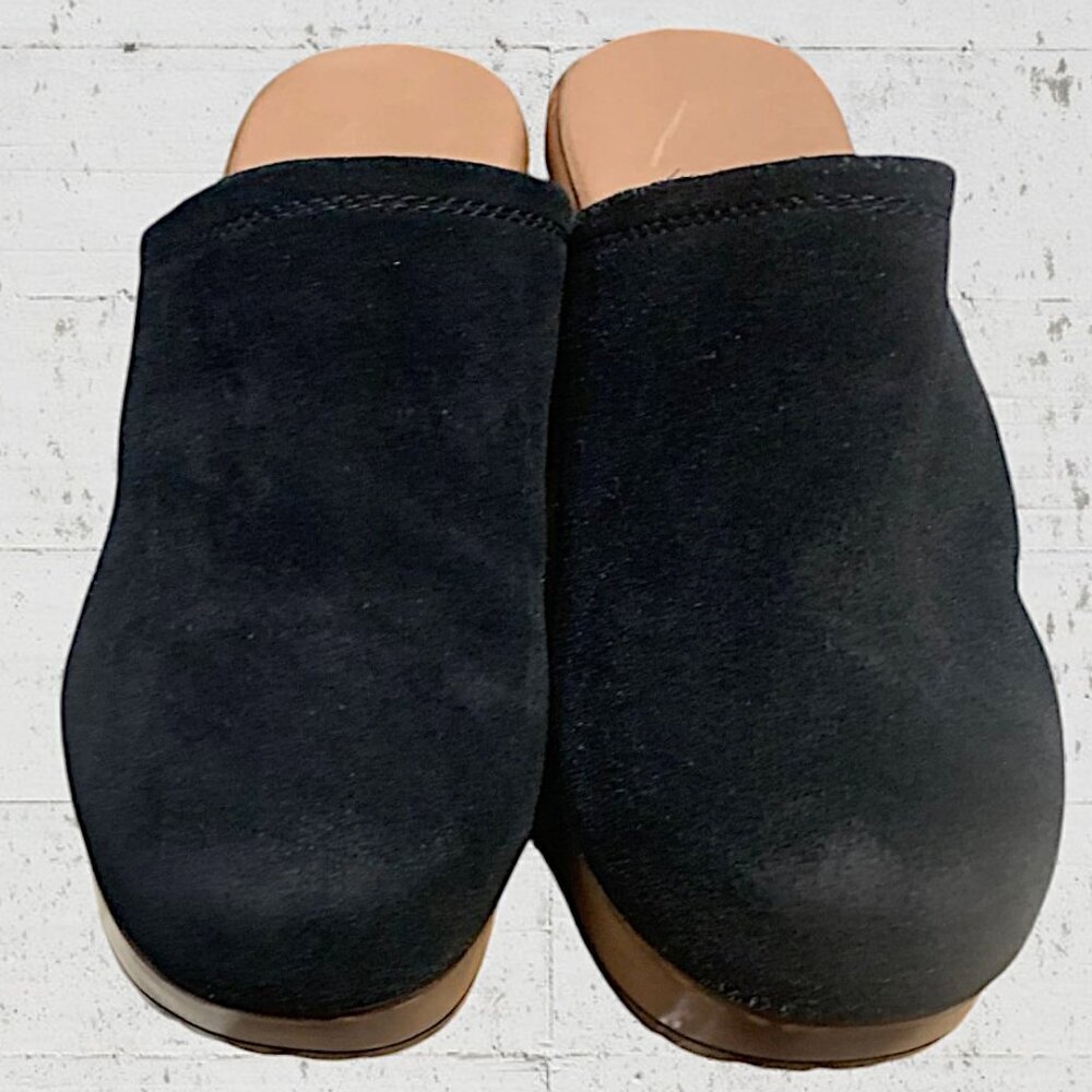 Crown Vintage Black Suede Cami Clogs Size 8 - Picture 3 of 9